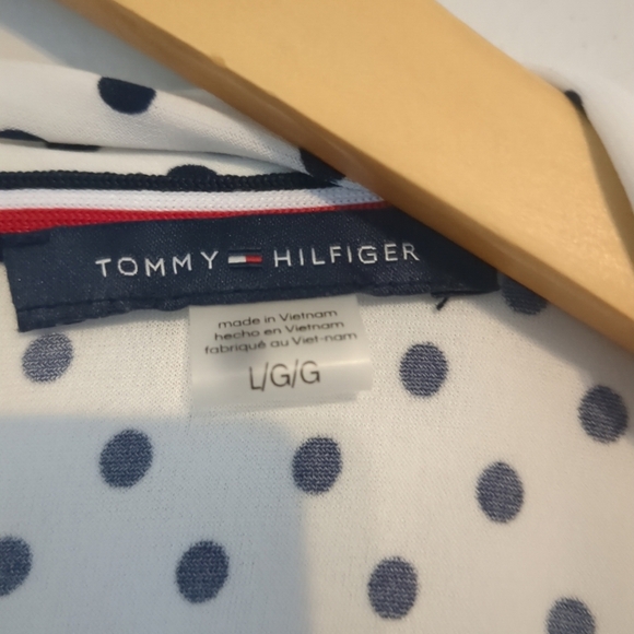 Tommy Hilfiger Tank Blouse Women's SZ Large Polka Dot Sleeveless Retro Betty - Picture 5 of 9